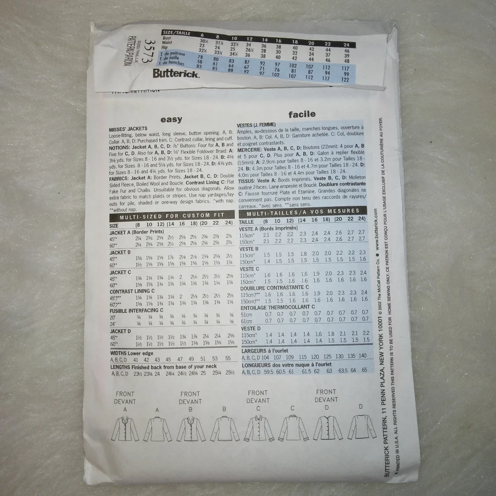Butterick 3573 sz